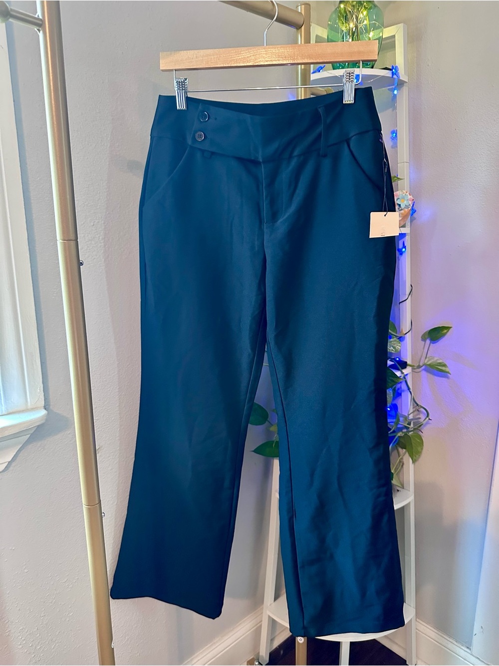 SHEIN Navy Blue Wide-Leg Work Pants